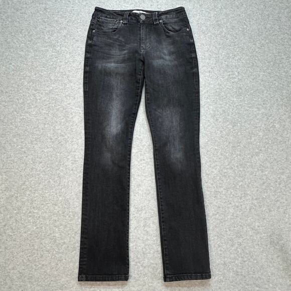 Cabi Smolder High Straight Jeans WMN 2 Black #3560 Cotton Blend Ankle Minimalist - Picture 1 of 9